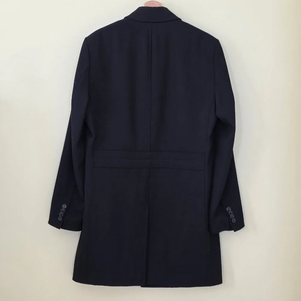Hugo Boss The Task Wool Overcoat Men US 38R Black Lined Minimalist Office Grunge